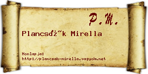 Plancsák Mirella névjegykártya